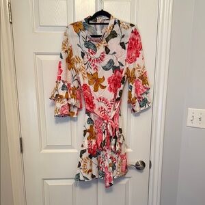 Petal & Pup Vibrant Floral Long Sleeve Dress